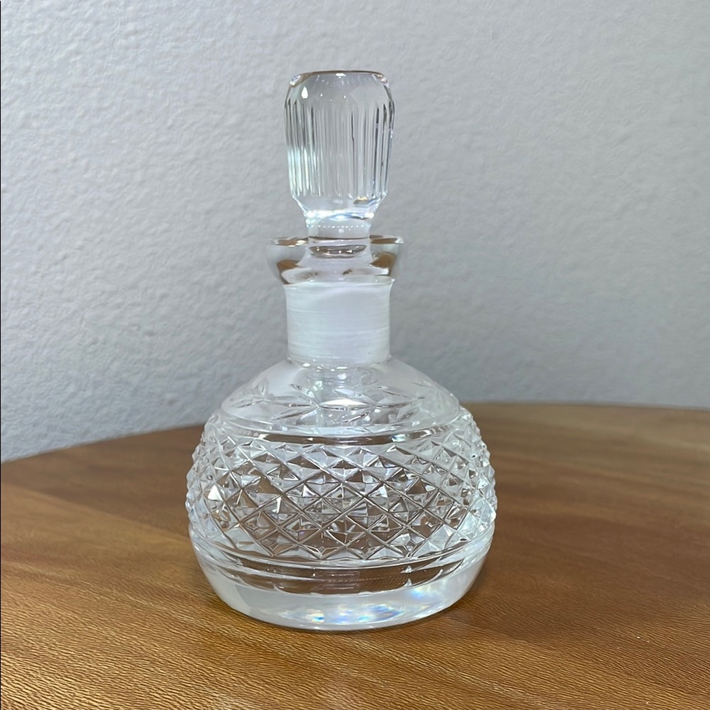 Clear Crystal Perfume Bottle With Dobber Vintage Empty